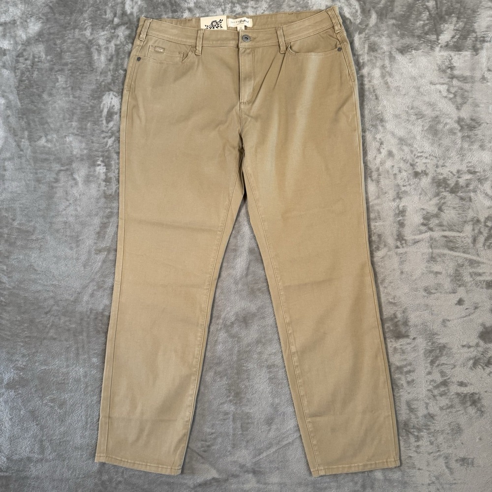 Jachs Girlfriend Pants Women's 12 Straight Leg Beige Casual Preppy Khaki